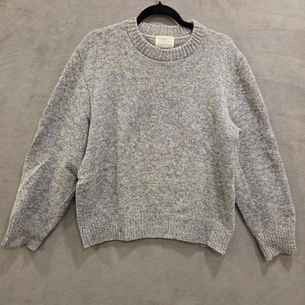 Rugged‎ American Virgin Wool Blend Crewneck Sweater Mens Large USA Casual Cabin